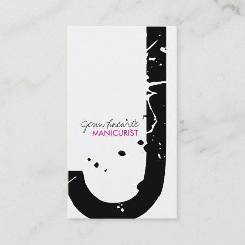Grunge Monogram Manicurist Business Cards
