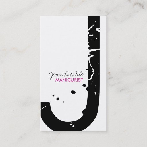 Customizable Grunge Monogram Manicurist Business Cards