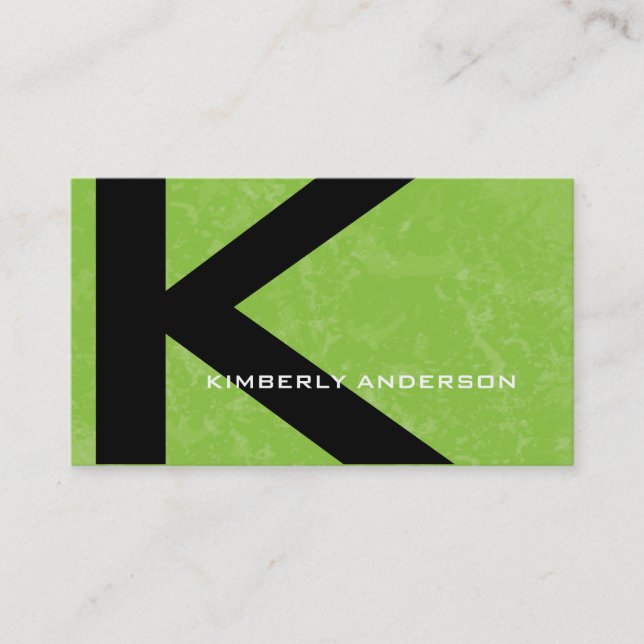 Grunge Monogram Template Business Cards (Front)