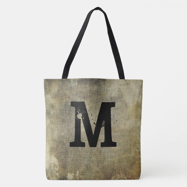 Grunge Monogram, You Customize, Tote Bag (Front)