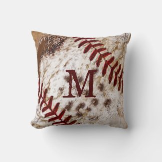 Grunge Monogrammed Dirty Baseball Pillow