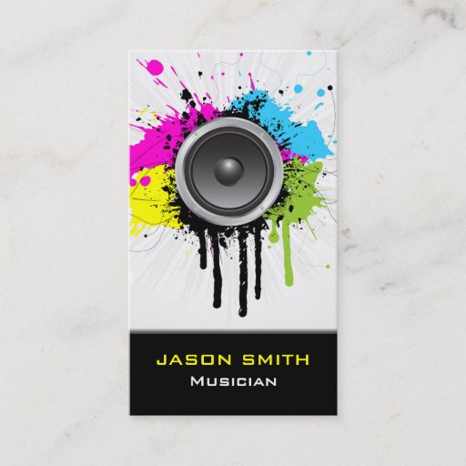 Customizable Grunge Music Business Card
