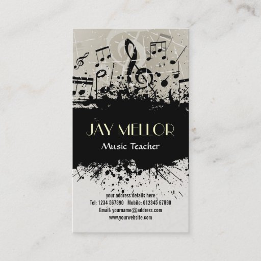 Customizable Grunge Music Business Card