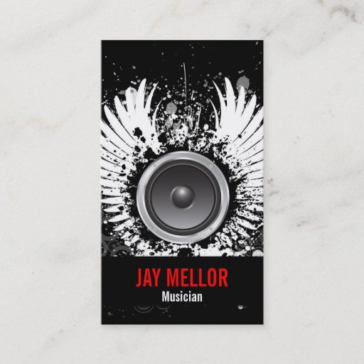 Customizable Grunge Music Business Card