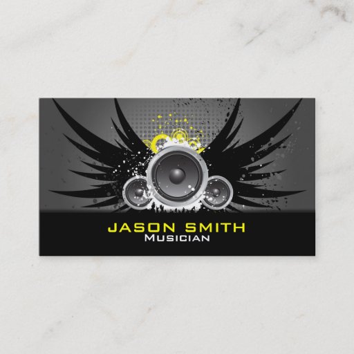 Customizable Grunge Music Business Card