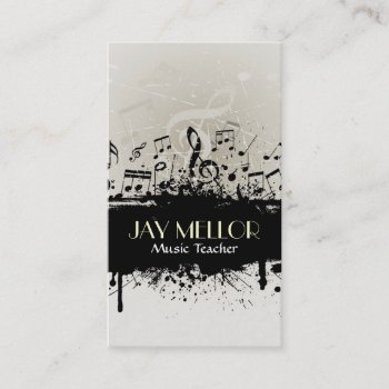 Grunge Music Business Card by Kjpargeter at Zazzle