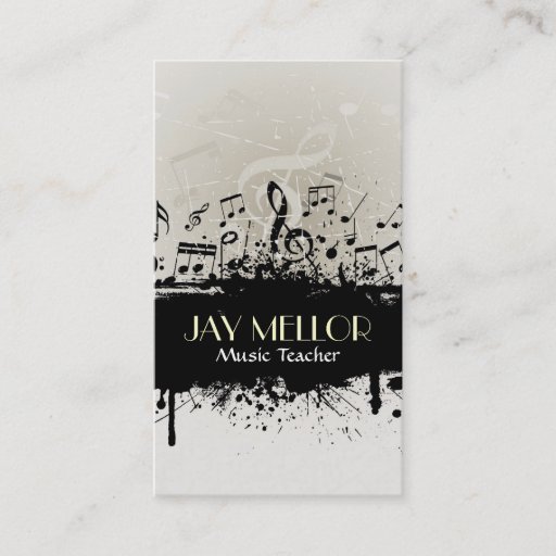 Customizable Grunge Music Business Card