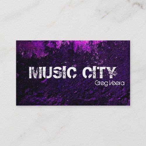 Grunge Music Business Card - Pink Purple Texture