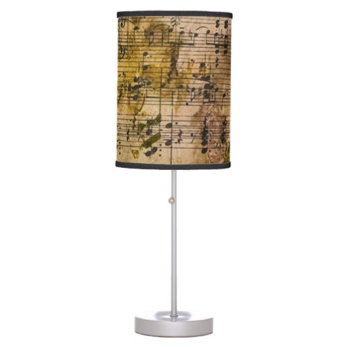 Grunge Music Floral Eco_Dye  Table Lamp