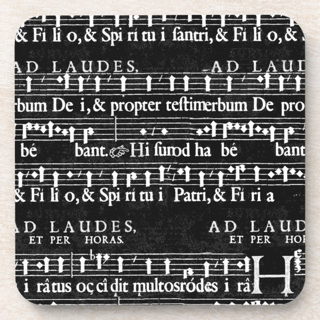 grunge music notes beverage coaster (Front)