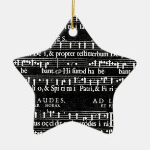 grunge music notes ceramic ornament