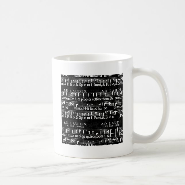 grunge music notes coffee mug (Right)