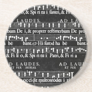 grunge music notes sandstone coaster