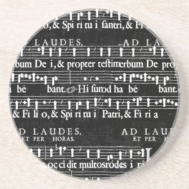 grunge music notes sandstone coaster (Front)