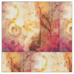 Grunge music notes with violin fabric