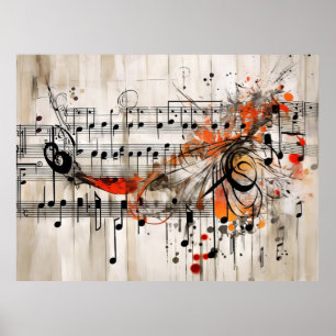 Grunge Music Score Poster
