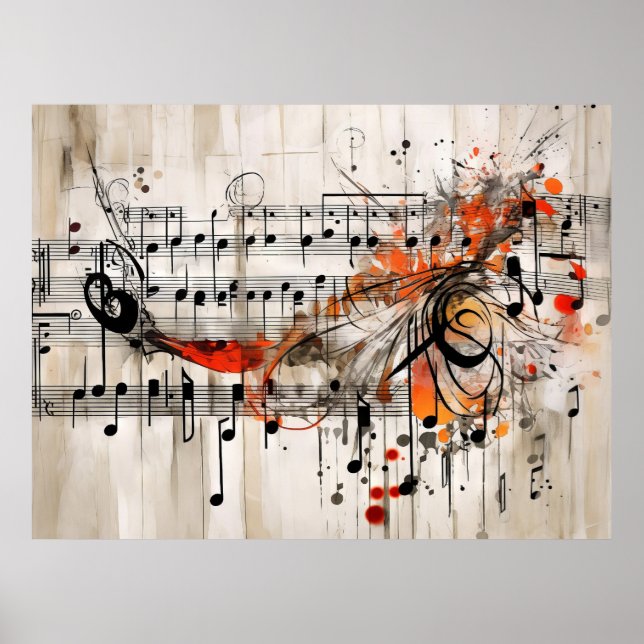 Grunge Music Score Poster (Front)