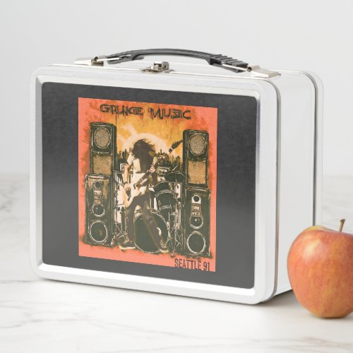 Grunge Music Seattle 1991 Metal Lunch Box