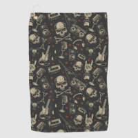 Grunge music skull crossbones pattern