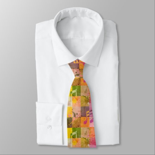 Grunge Musical Notes  Music Themed Art Neck Tie