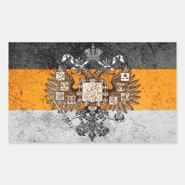 Grunge Nationalist Russia Flag Rectangular Sticker (Front)