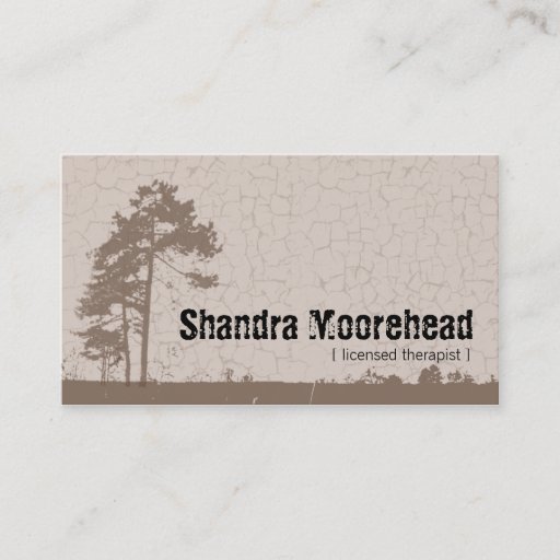 Customizable Grunge Nature Therapist Business Card