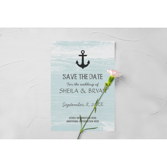 Grunge Nautical Save the Date Postcard (Creator Uploaded)