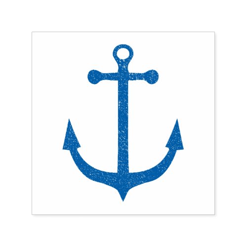 Grunge Navy Blue Nautical Anchor Self Inking Stamp