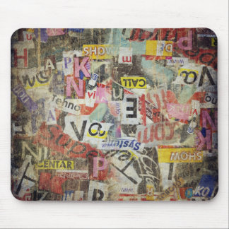 Grunge newspaper letters mouse pad