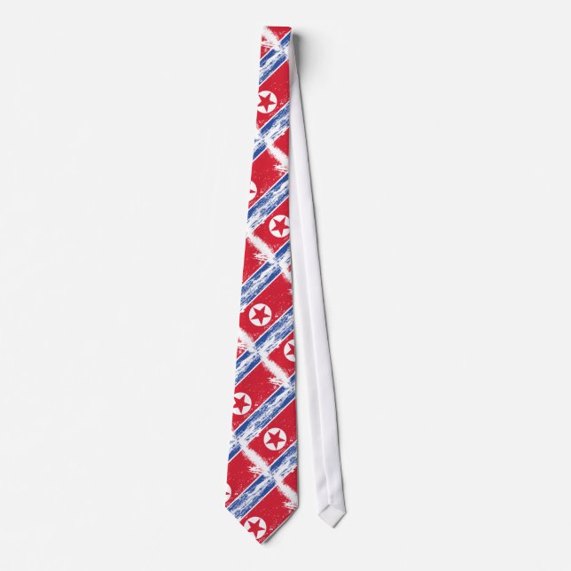Grunge North Korea Flag Tie (Front)