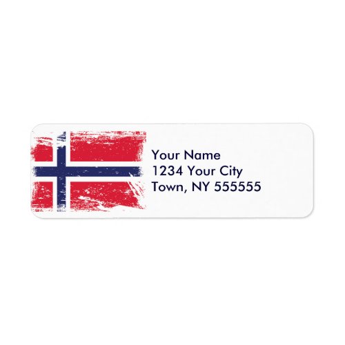 Grunge Norway Flag Label