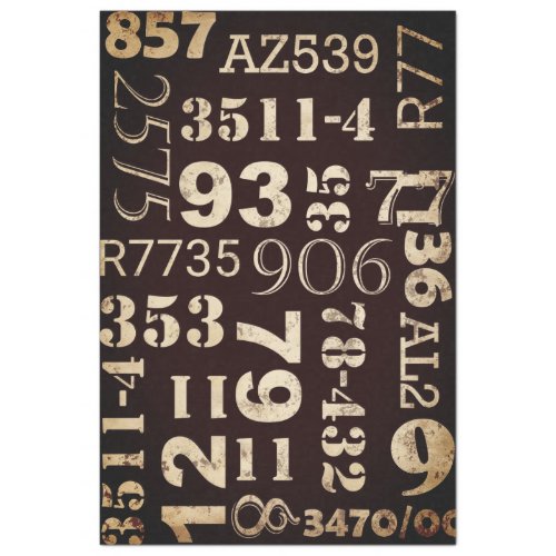 Grunge Numbers Furniture Decoupage Paper