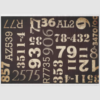 Grunge Numbers Furniture Decoupage Paper