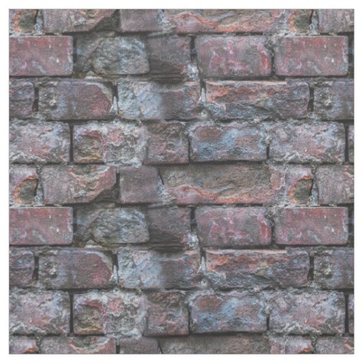 Grunge old cracked brick wall pattern fabric