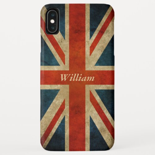 Grunge Old UK Flag _ Great Britain Union Jack iPhone XS Max Case