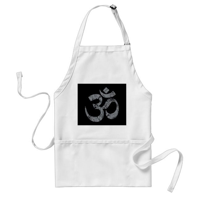 Grunge OM Symbol Spirituality Yoga Adult Apron (Front)