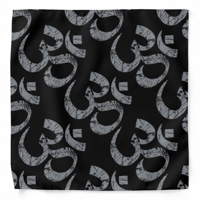 Grunge OM Symbol Spirituality Yoga Bandana (Front)