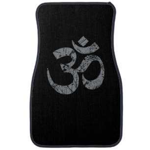 Grunge OM Symbol Spirituality Yoga Car Floor Mat