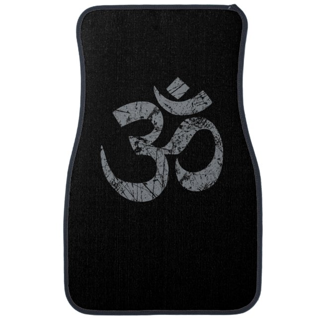 Grunge OM Symbol Spirituality Yoga Car Floor Mat (Front)