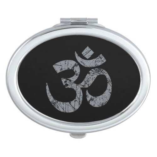 Grunge OM Symbol Spirituality Yoga Compact Mirror