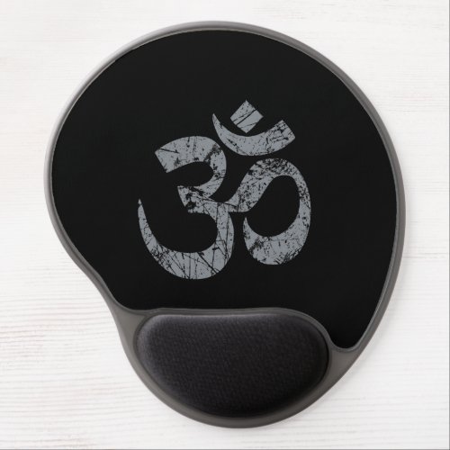 Grunge OM Symbol Spirituality Yoga Gel Mouse Pad