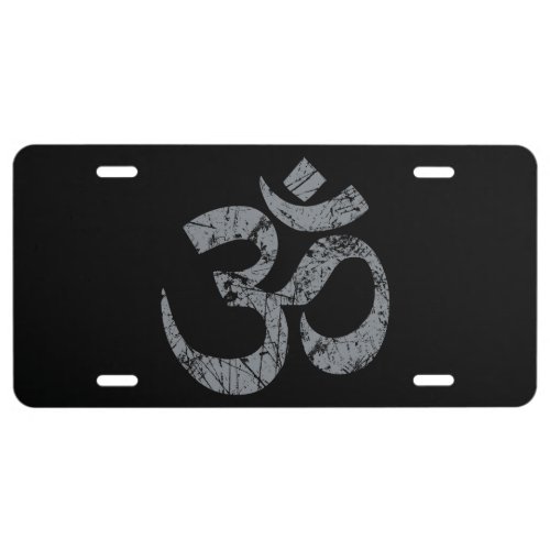 Grunge OM Symbol Spirituality Yoga License Plate