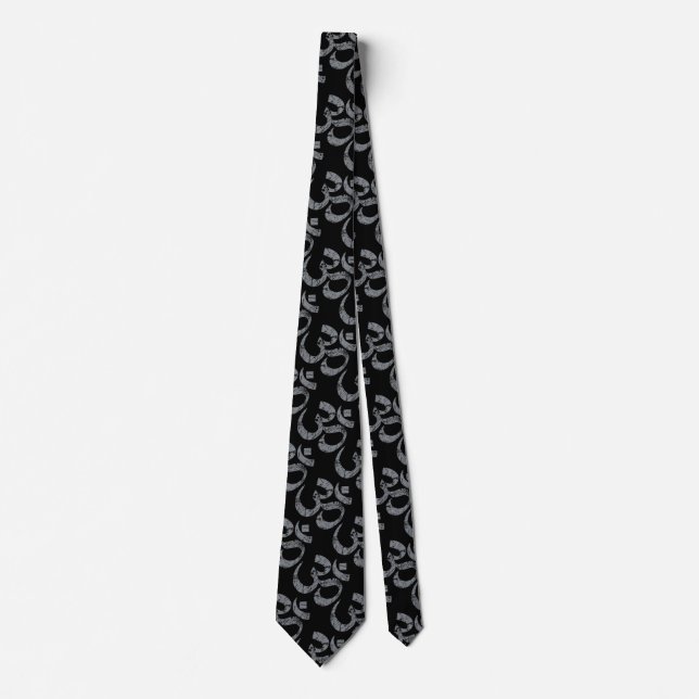 Grunge OM Symbol Spirituality Yoga Neck Tie (Front)