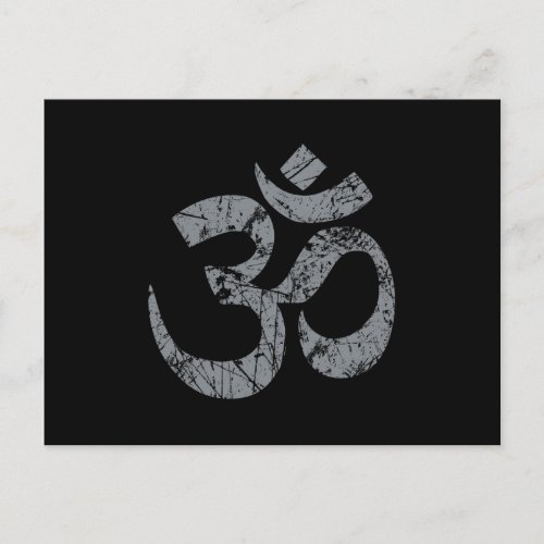 Grunge OM Symbol Spirituality Yoga Postcard