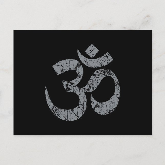 Grunge OM Symbol Spirituality Yoga Postcard (Front)