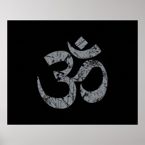 Grunge OM Symbol Spirituality Yoga Poster