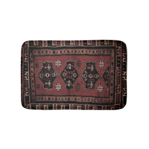 Grunge oriental tribal pattern bath mat