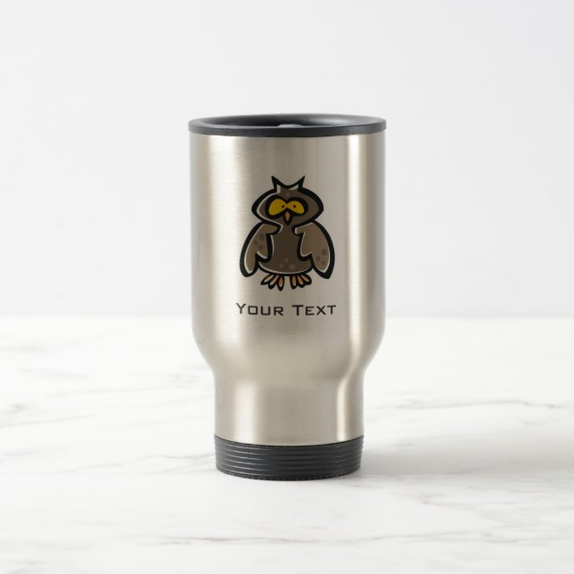 Grunge Owl Travel Mug (Center)