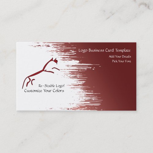 Grunge Paint Red Horse Logo Business Card