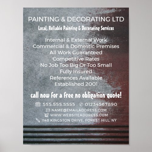 Grunge Painted Wall Painter  Decorator Poster